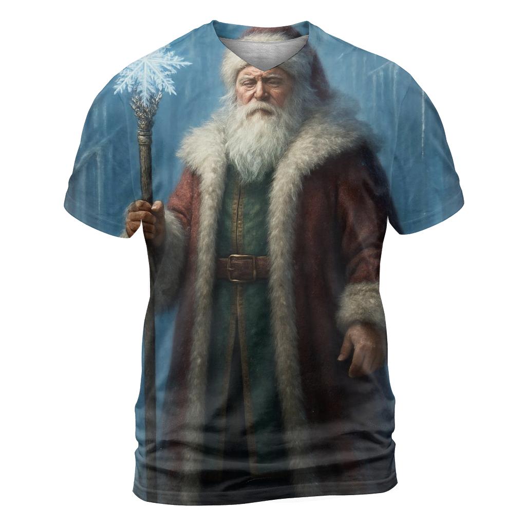 Frosted Crystal Forest Santa Guardian custom all-over print shirts