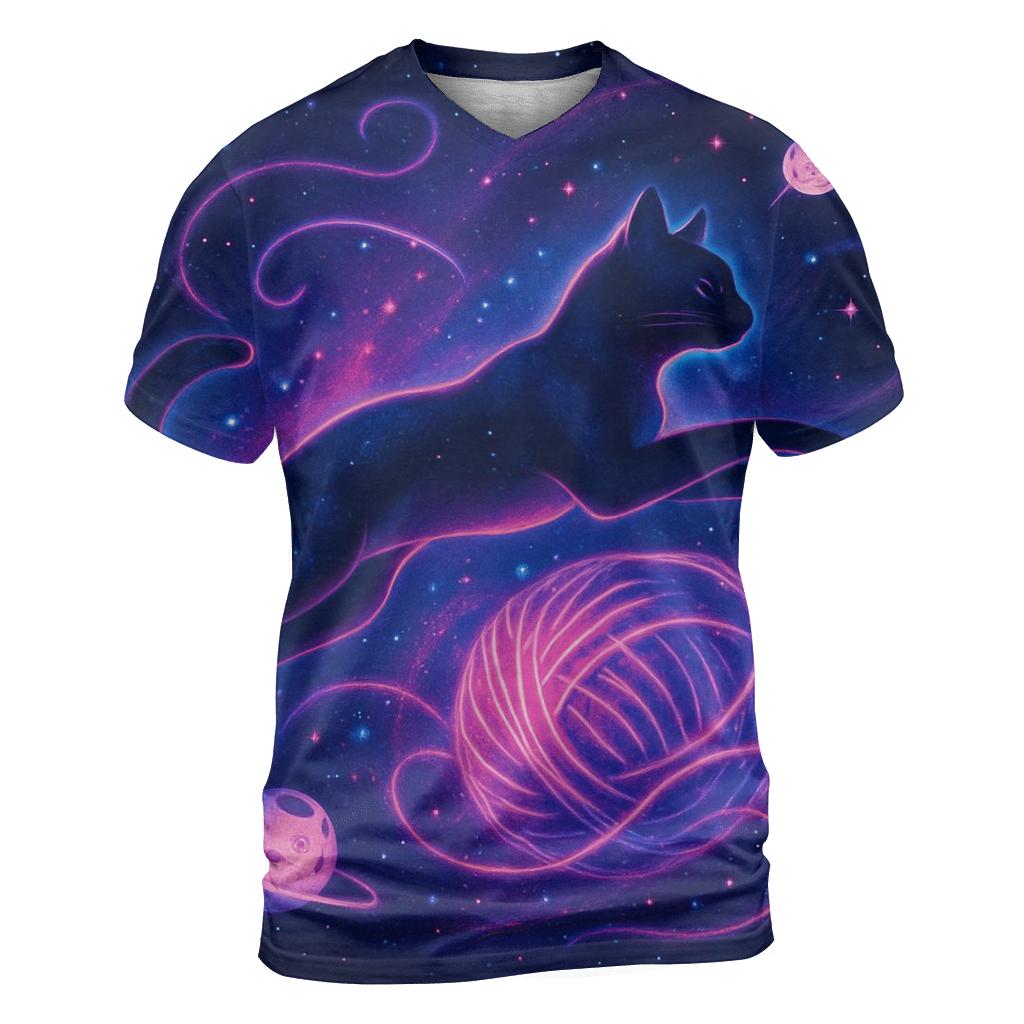 Galactic Yarn Nebula Cat custom all-over print shirts