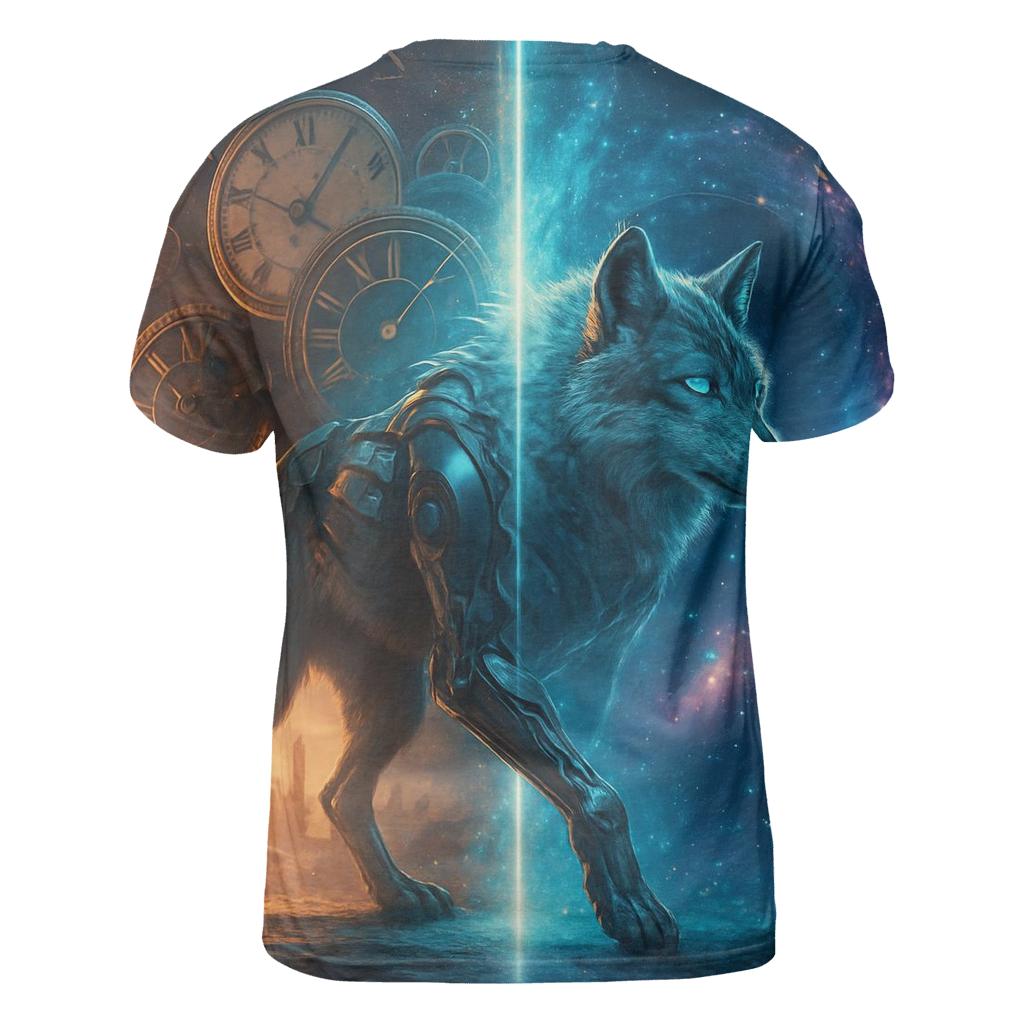 Time Rift Wanderer Wolf designer pattern shirts