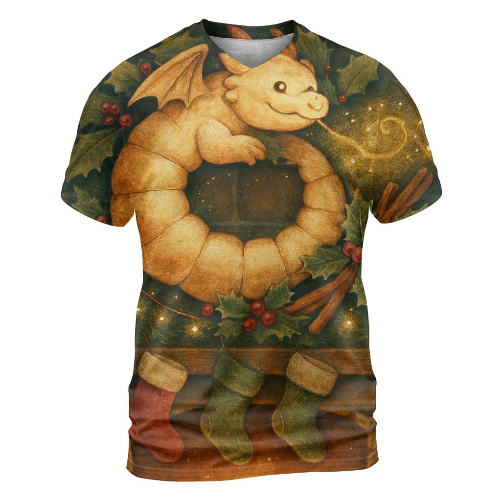 Fireplace Marshmallow Dragon Wreath designer pattern shirts
