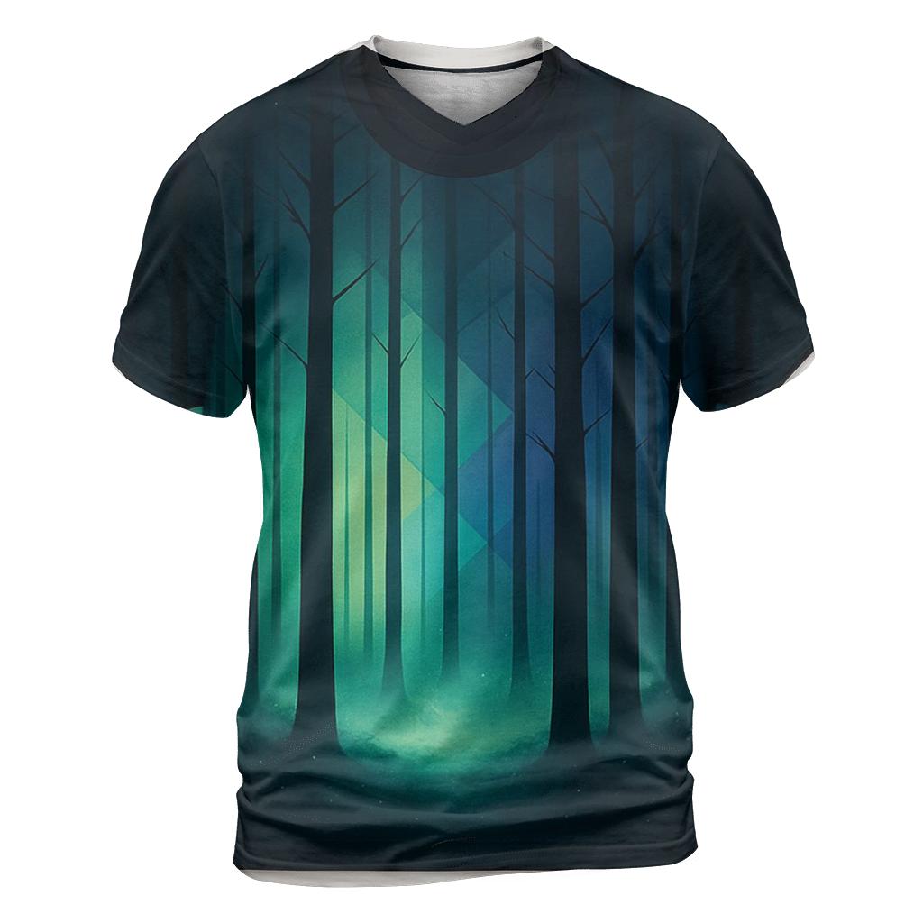 Prismatic Forest Veil trendy printed shirt styles