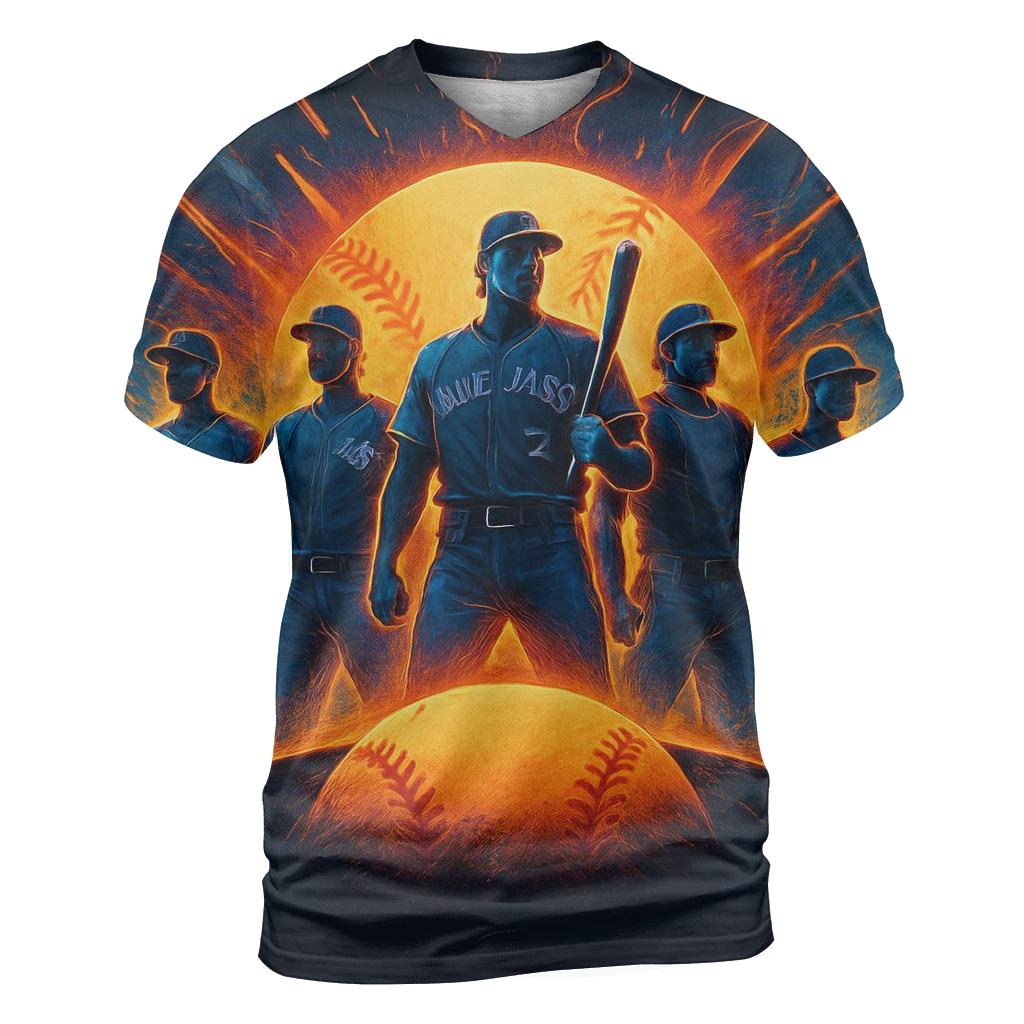Blue Jays Solar Burst Lineup trendy printed shirt styles