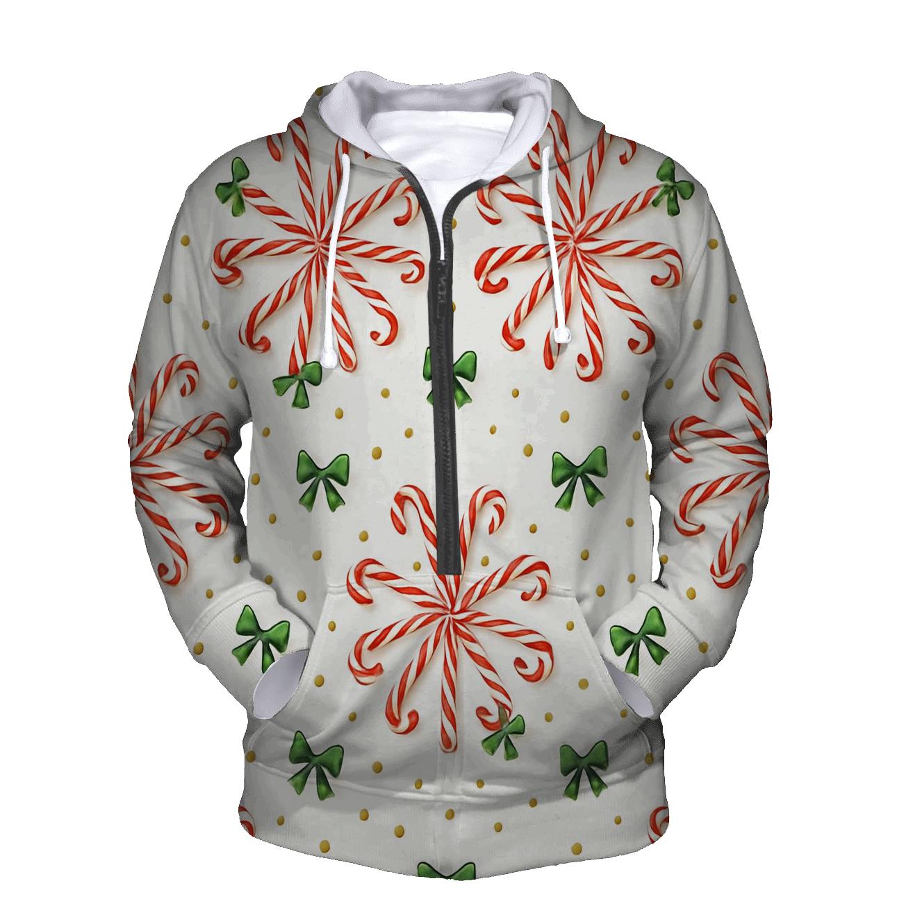 Candy Cane Spiral Constellation On Snow White pullover hoodies