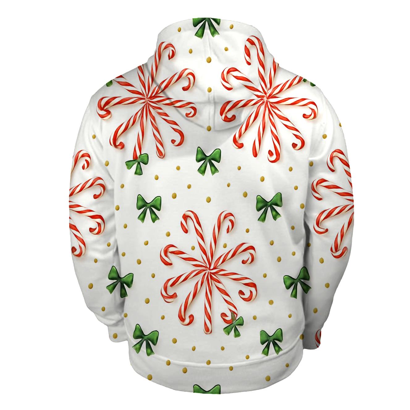 Candy Cane Spiral Constellation On Snow White pullover hoodies