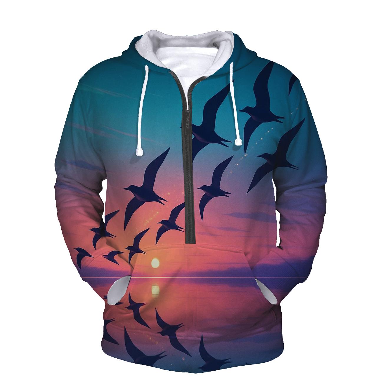 Twilight Flight Over Glasswater designer hoodies