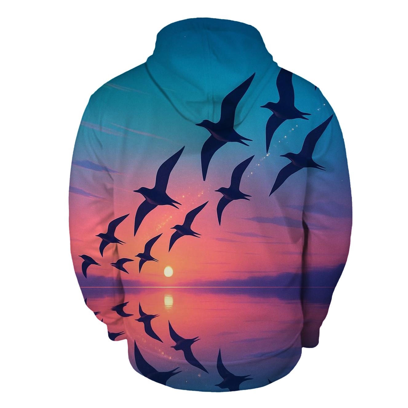 Twilight Flight Over Glasswater designer hoodies