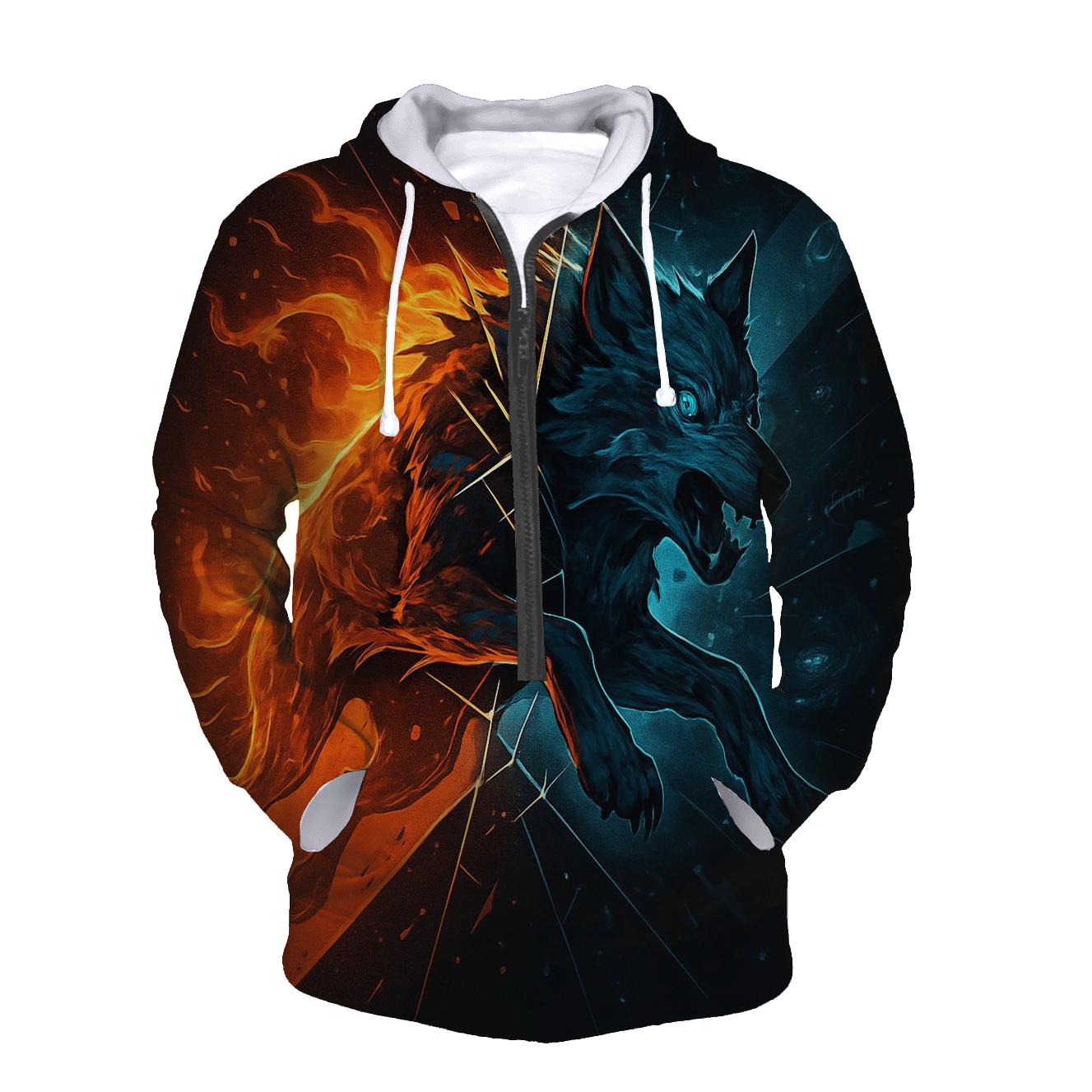 Quantum Split Shadow Wolf lightweight hoodies