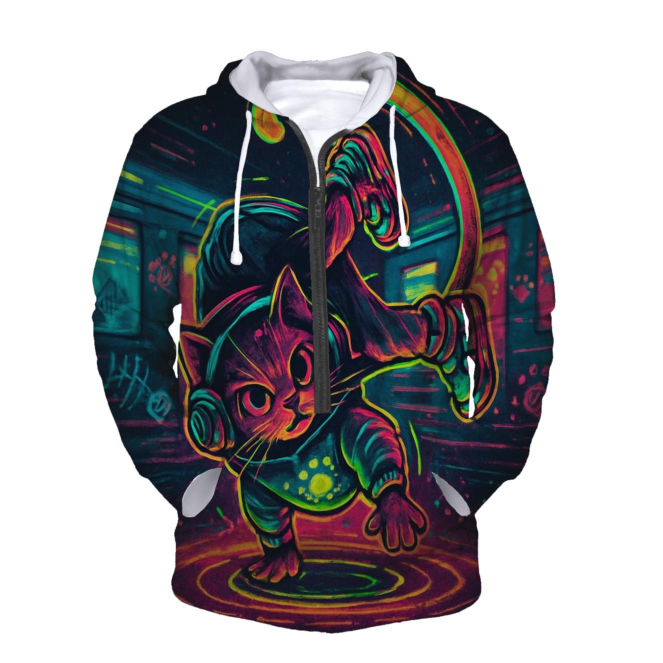 Neon Metro Breaker Cat hoodie designs