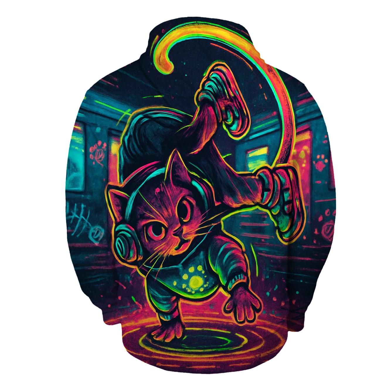 Neon Metro Breaker Cat hoodie designs