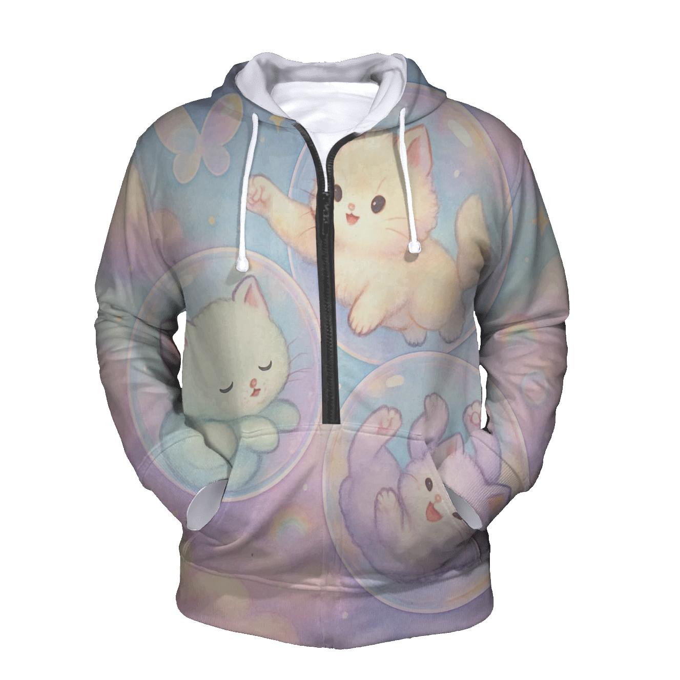 Pastel Dream Bubble Kittens hoodies fashion