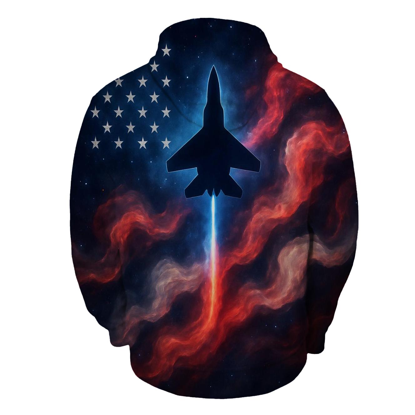 Nebula Stripes Cosmic Flight embroidered hoodies