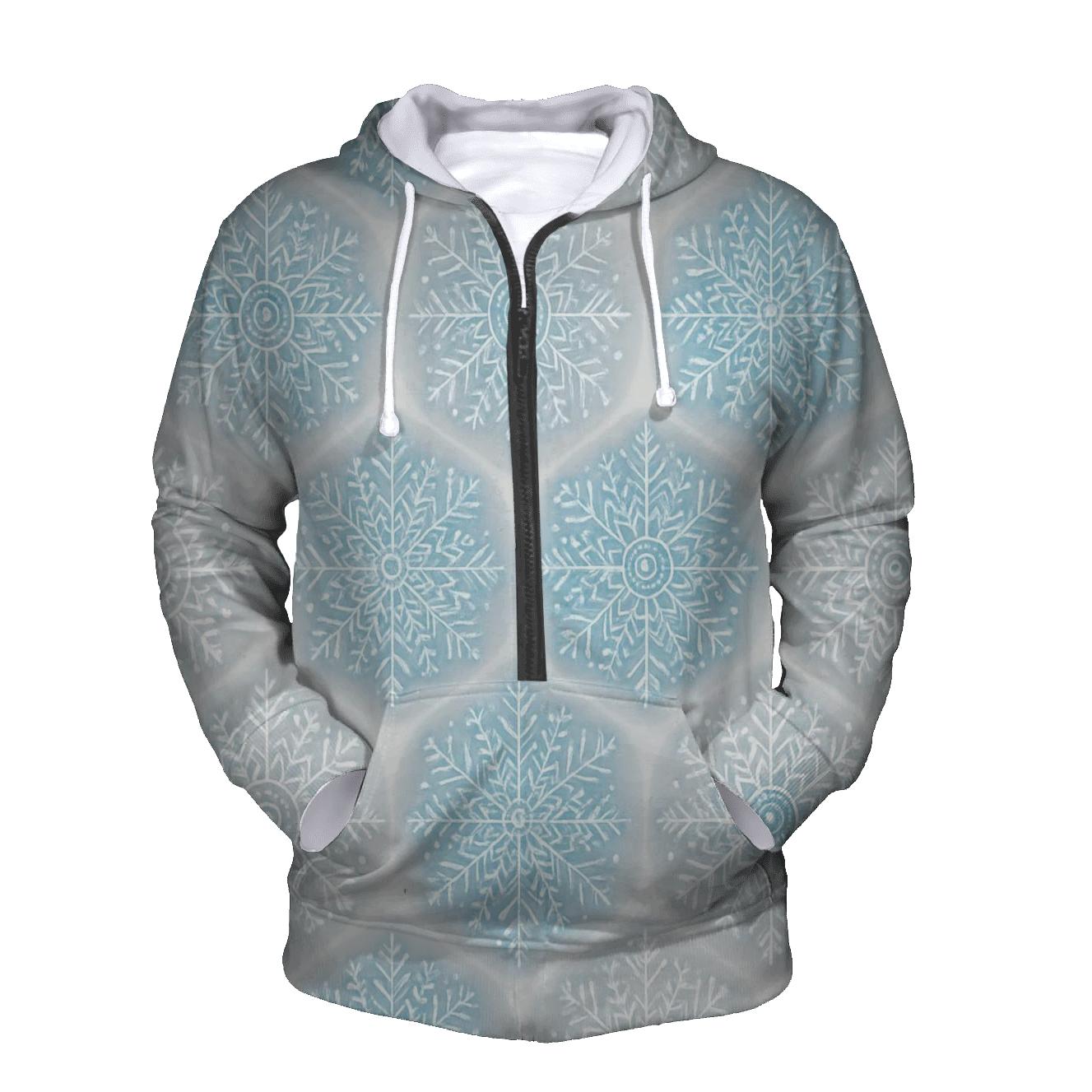 Snowflake Medallion Mandala On Cool Gray printed hoodies