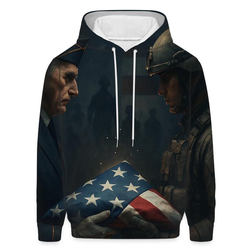 Folded Flag Between Two Generations graphic hoodies