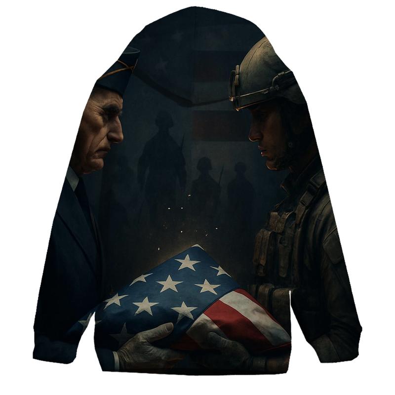 Folded Flag Between Two Generations graphic hoodies