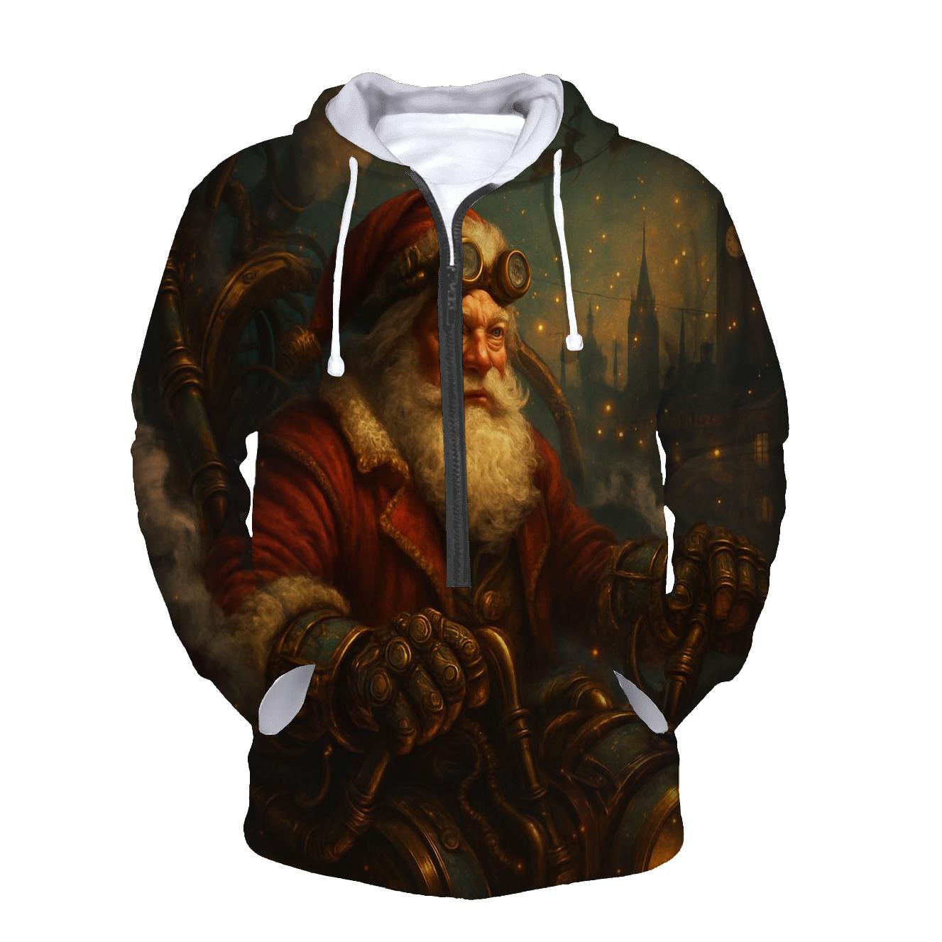 Steampunk Clockwork Santa Engine zip-up hoodies