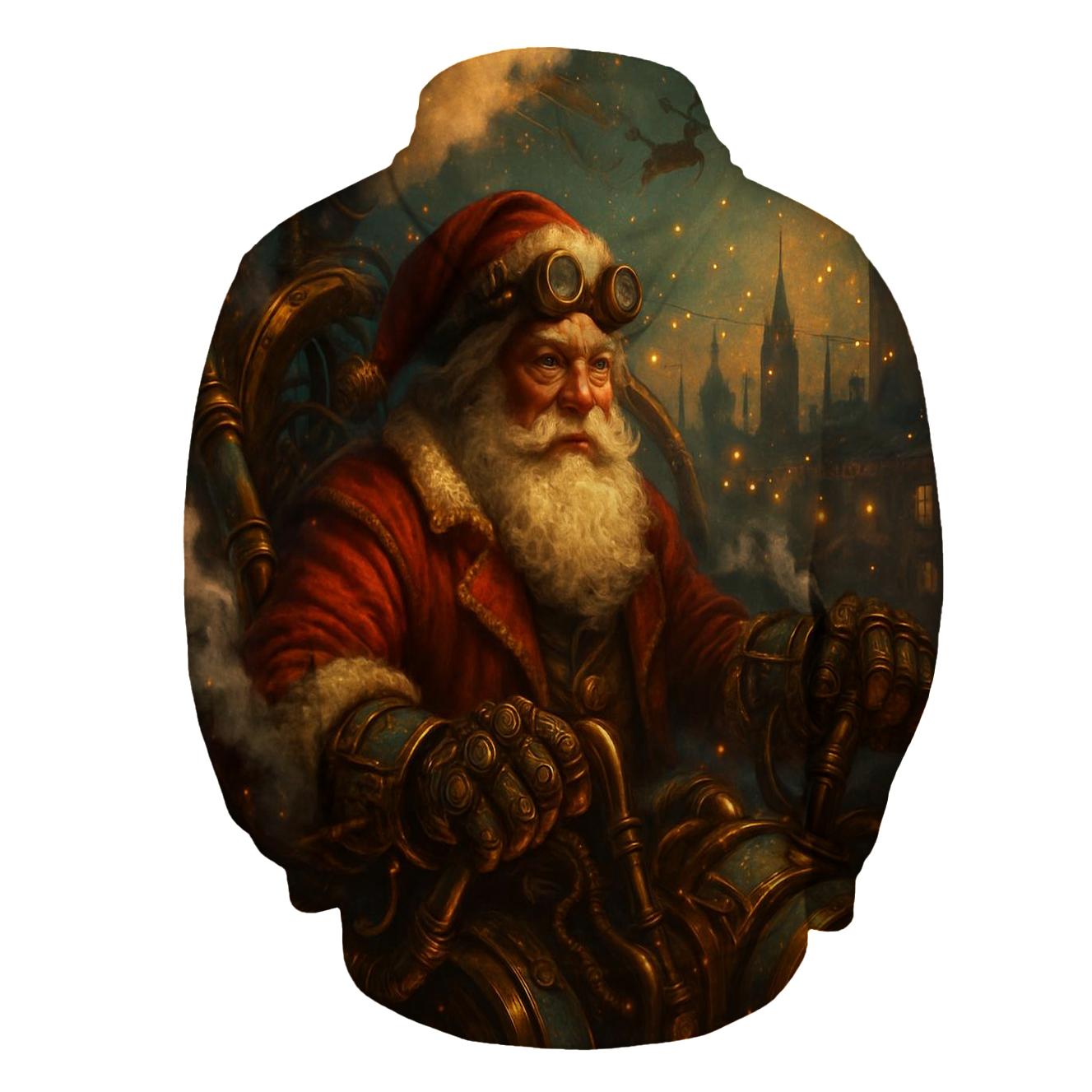 Steampunk Clockwork Santa Engine zip-up hoodies