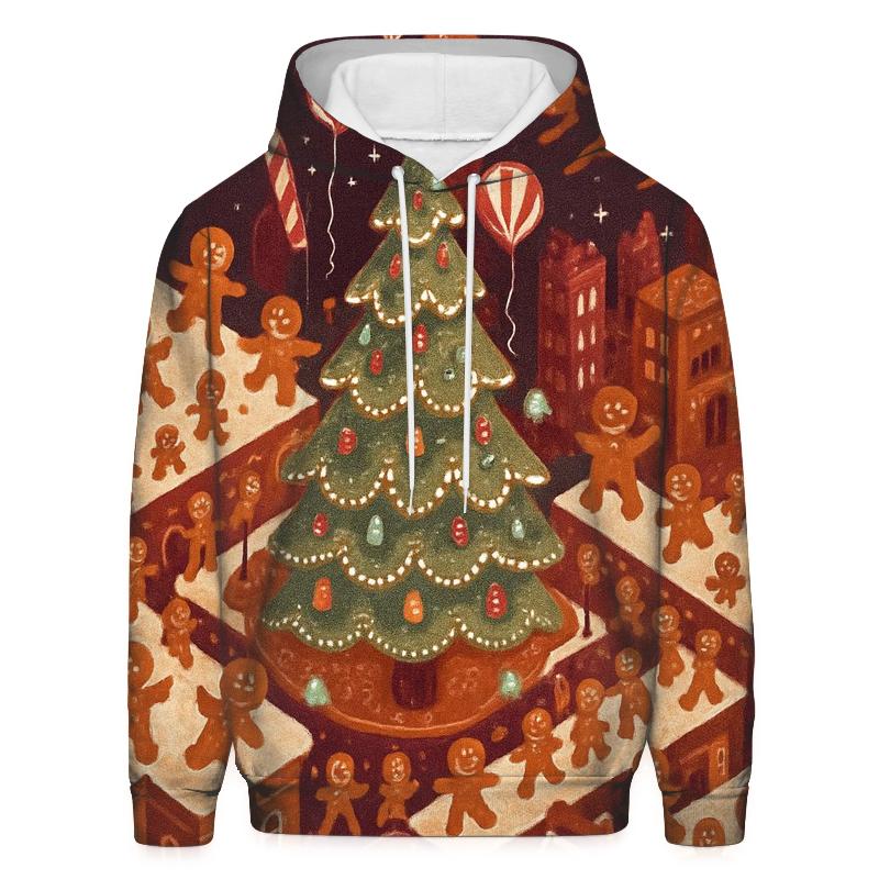 Gingerbread City Roof Top Parade printed hoodies