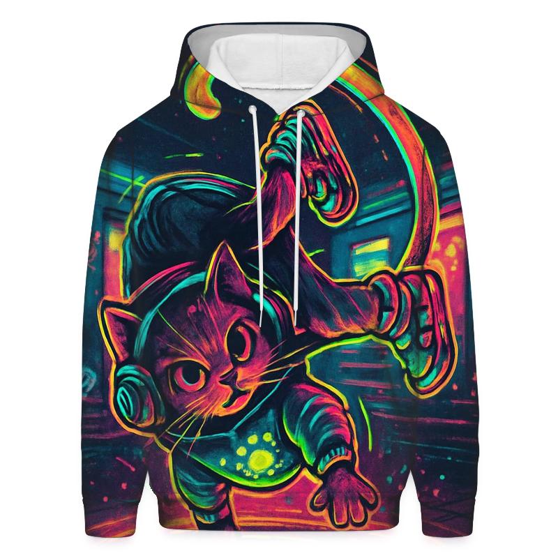 Neon Metro Breaker Cat lightweight hoodies