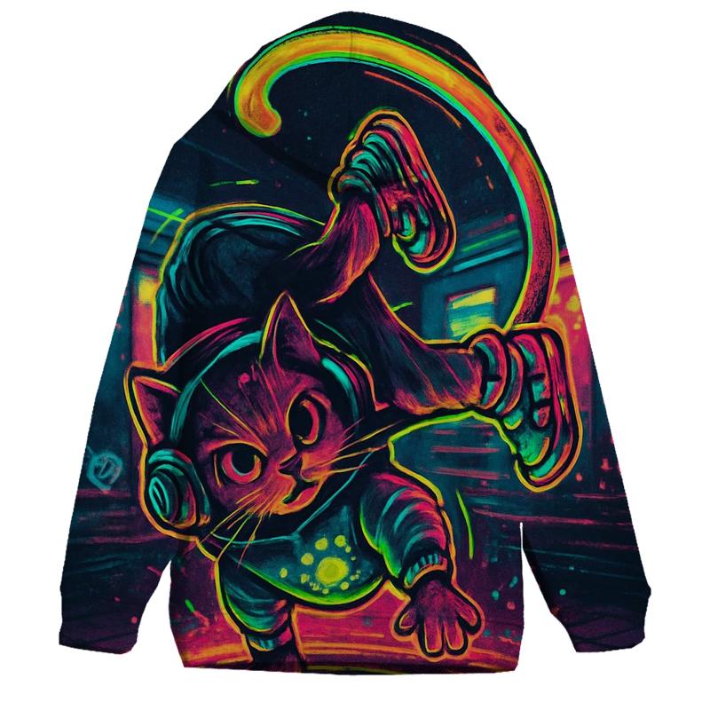 Neon Metro Breaker Cat lightweight hoodies