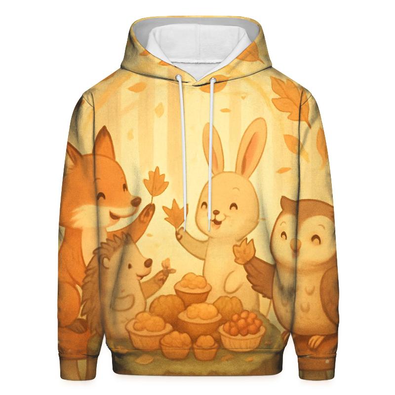 Woodland Friends Autumn Feast premium hoodies