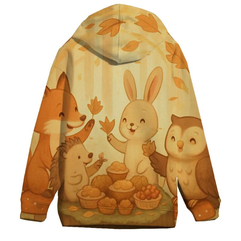Woodland Friends Autumn Feast premium hoodies