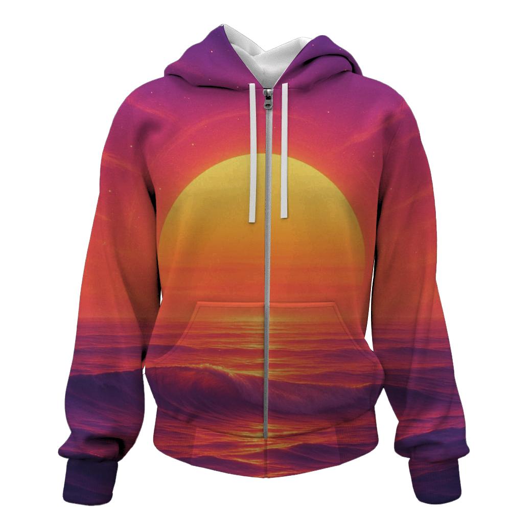 Celestial Tide At Emberfall printed hoodies