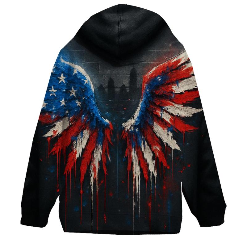 Urban Graffiti Flag Wings hoodies fashion