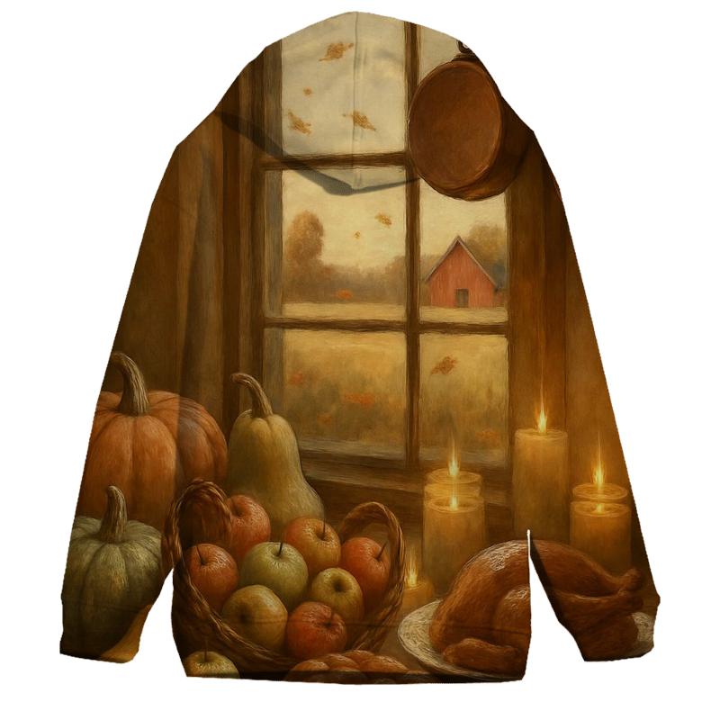 Gratitude Farmhouse Window Scene designer hoodies