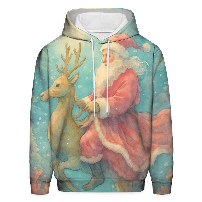 Underwater Reef Santa Dream embroidered hoodies