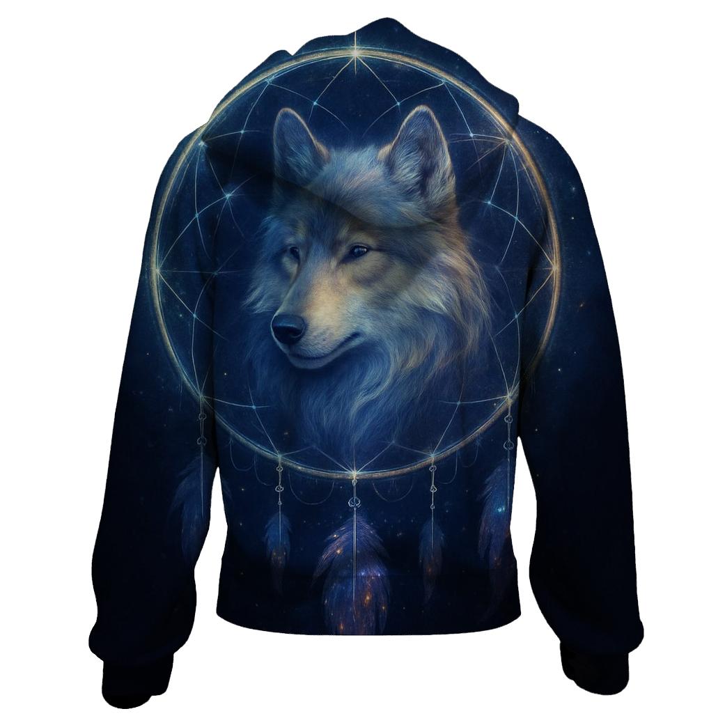 Celestial Dreamcatcher Wolf pullover hoodies