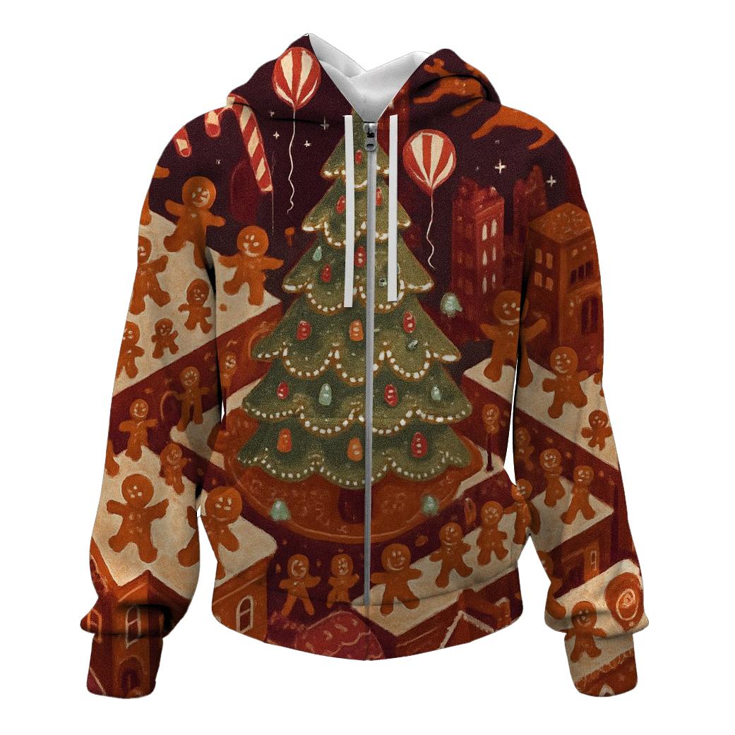Gingerbread City Roof Top Parade lightweight hoodies
