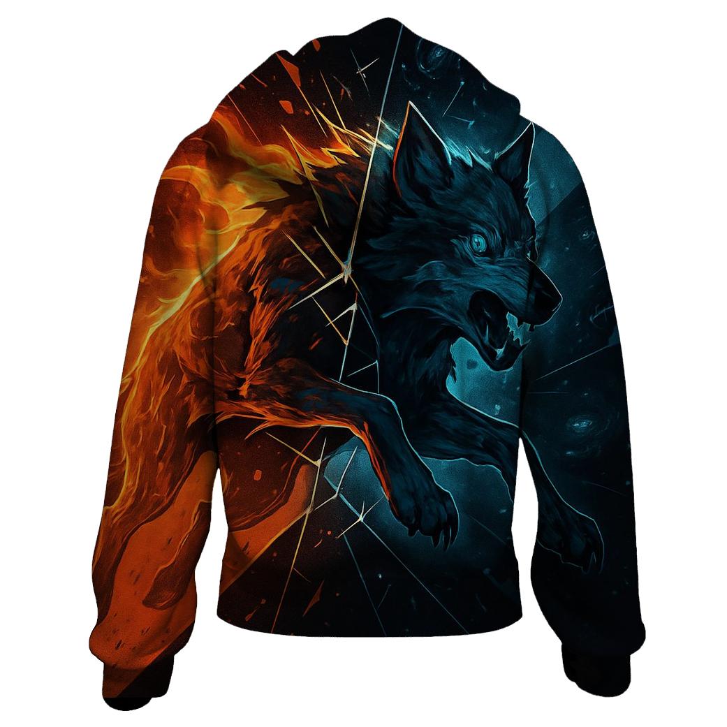 Quantum Split Shadow Wolf custom hoodies