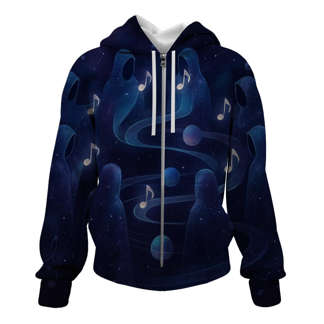 Harmonic Orbits Of The Cosmic Choir zip-up hoodies