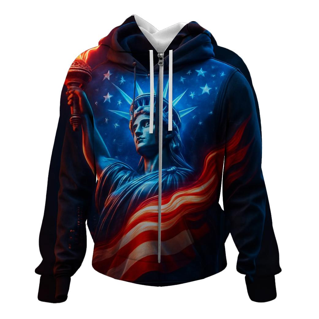 Liberty Flame Skyline Flag custom hoodies