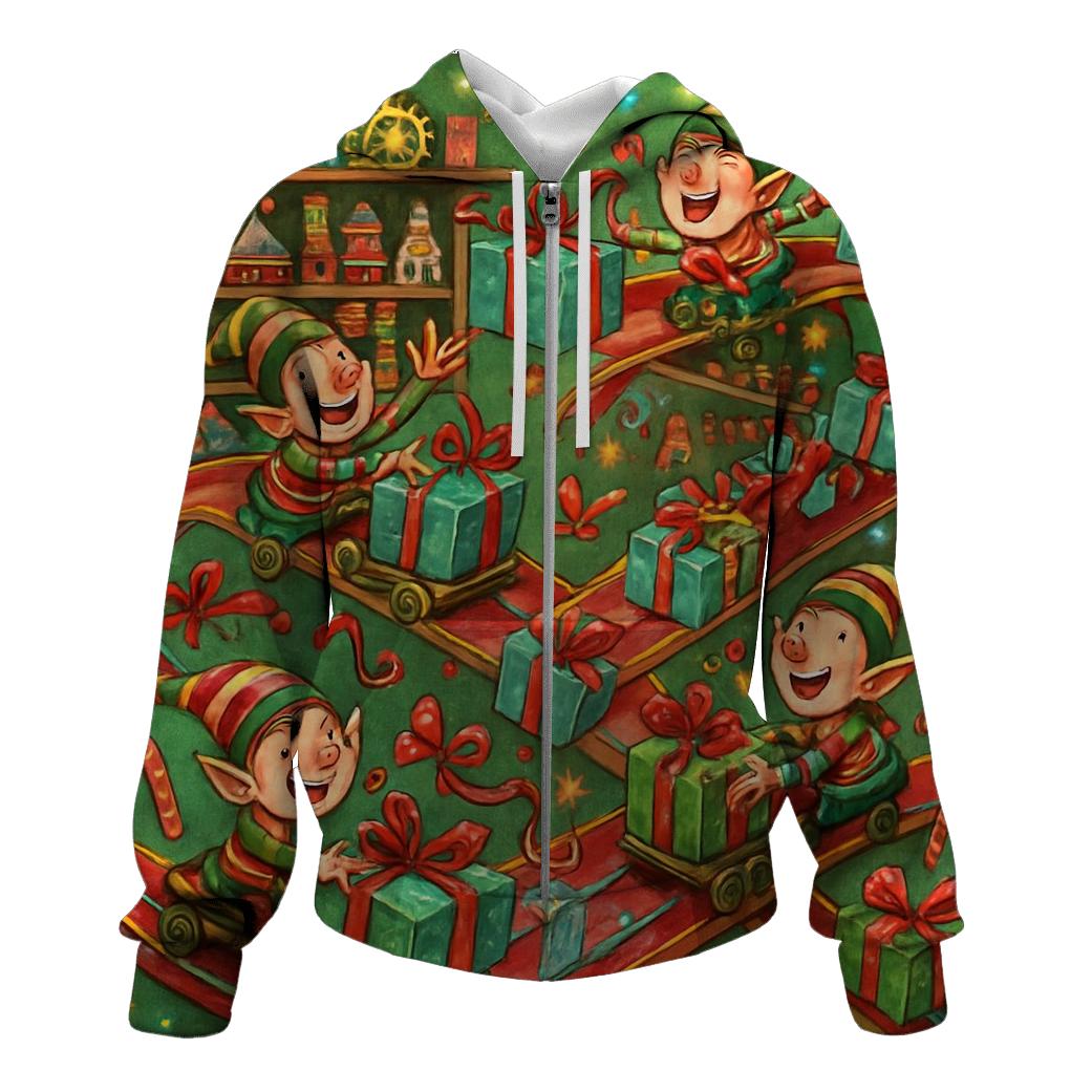 Elves Workshop Roller Coaster Assembly Line lightweight hoodies