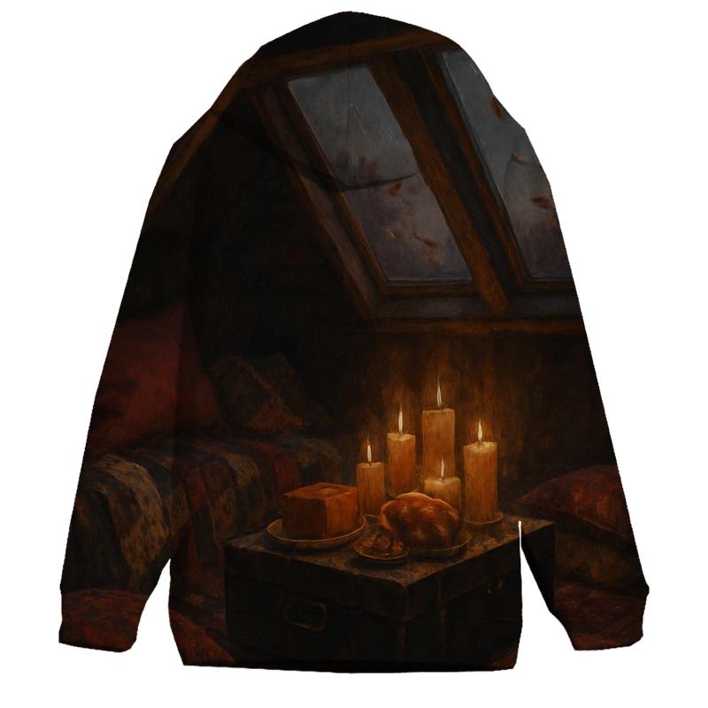 Candlelit Harvest Attic Nook embroidered hoodies
