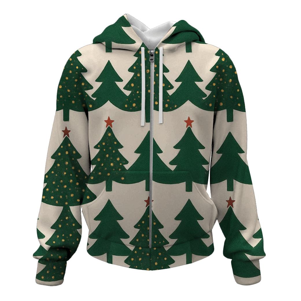 Evergreen Forest Chevron With Golden Ornaments designer hoodies