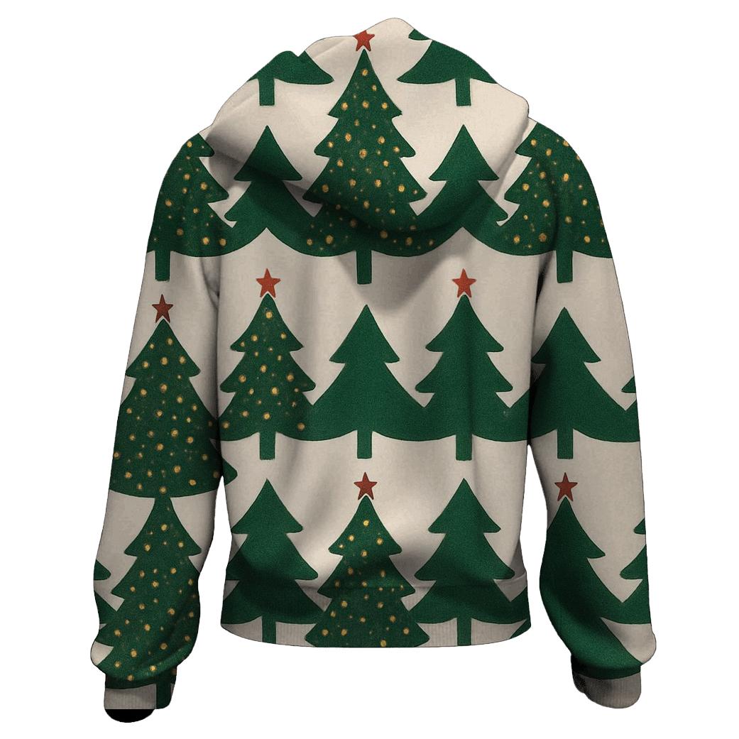 Evergreen Forest Chevron With Golden Ornaments designer hoodies