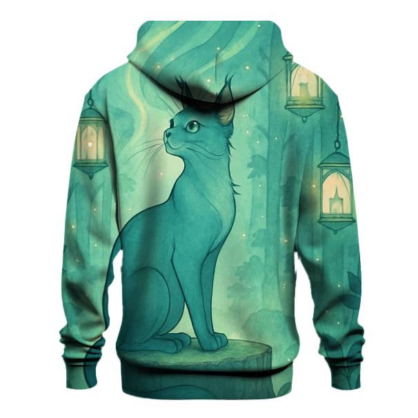 Aurora Lantern Forest Cat pullover hoodies