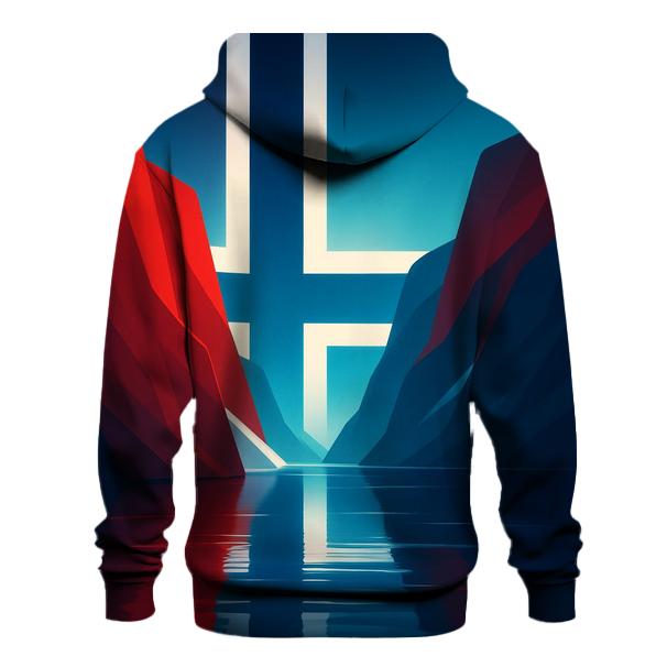 Norwegian_Aurora_Geometric_Fjord pullover hoodies