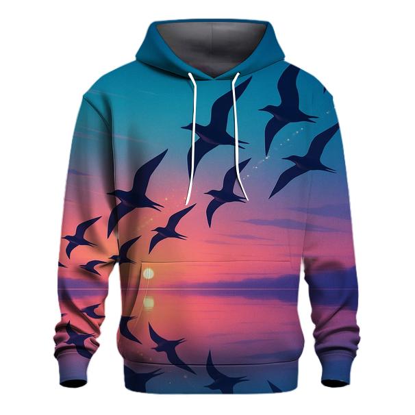 Twilight Flight Over Glasswater pullover hoodies