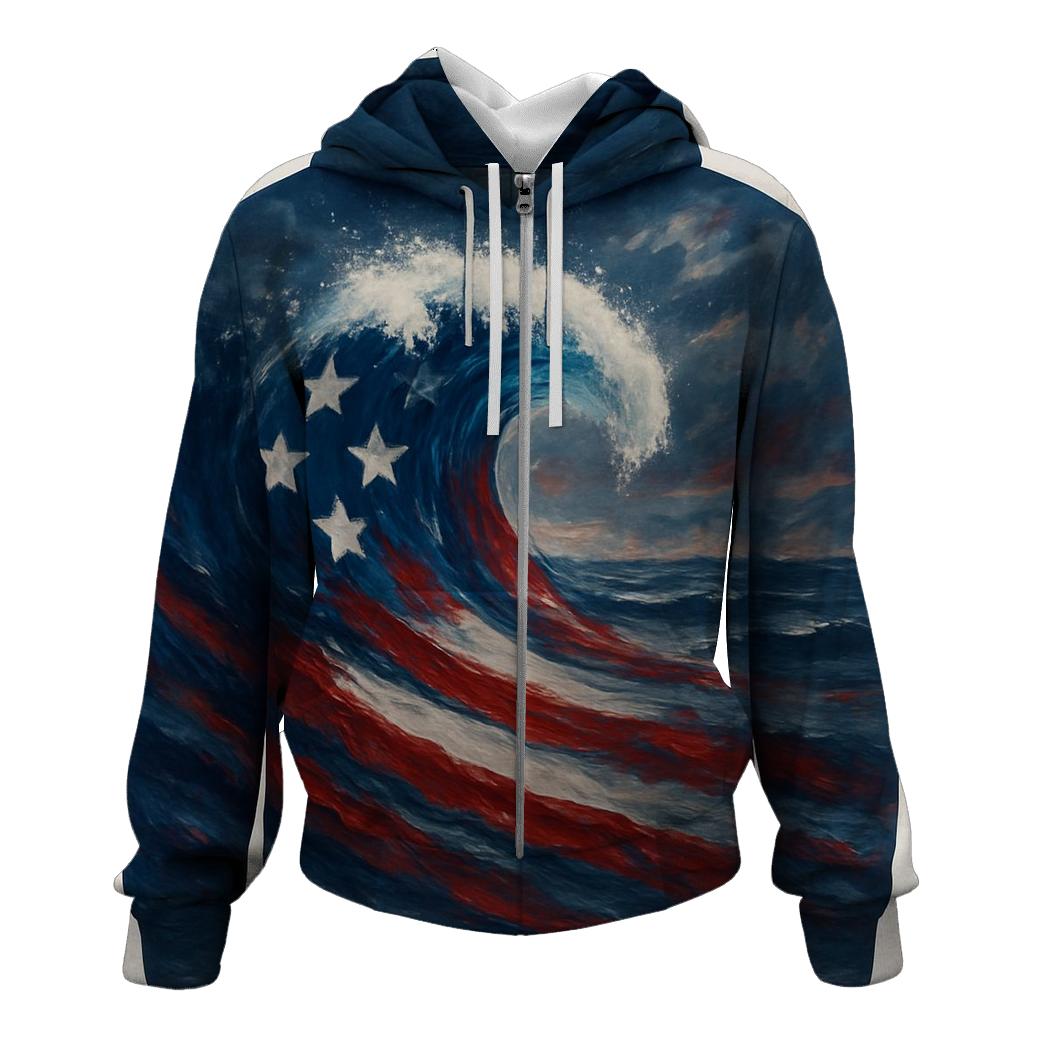 Ocean Waves Of Stripes premium hoodies
