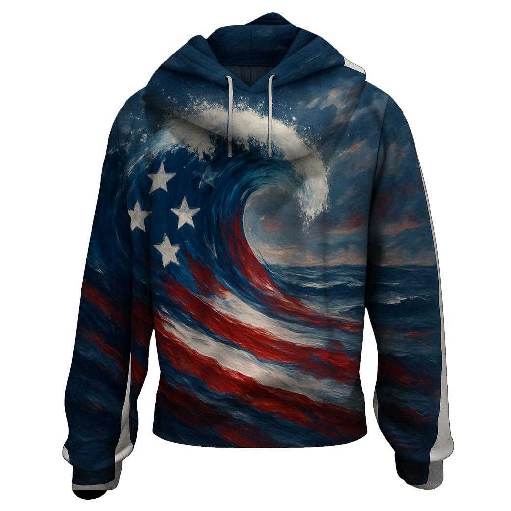 Ocean Waves Of Stripes premium hoodies