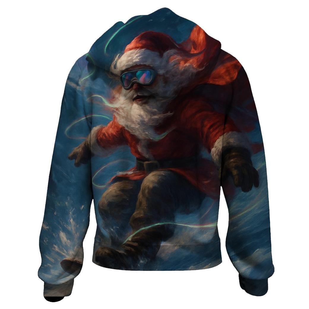 Arctic Aurora Santa Snowboard Rush hoodie styles