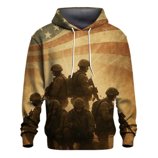 Brothers In Arms Under Faded Stripes heavyweight hoodies