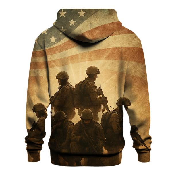 Brothers In Arms Under Faded Stripes heavyweight hoodies