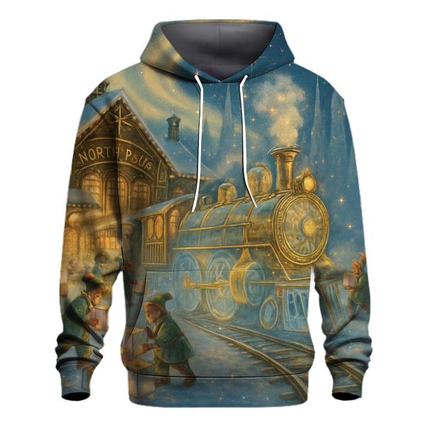 North Pole Aurora Train Station hoodies fashion