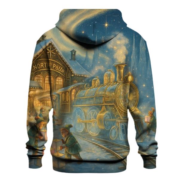 North Pole Aurora Train Station hoodies fashion