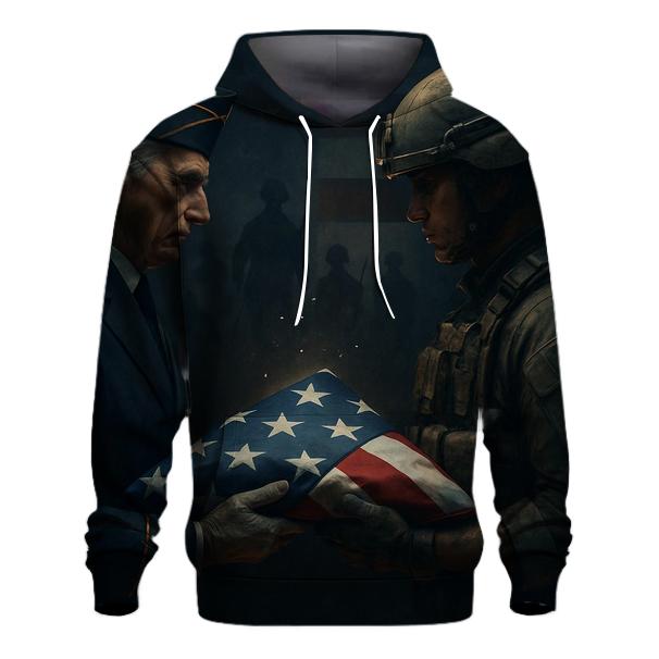 Folded Flag Between Two Generations premium hoodies