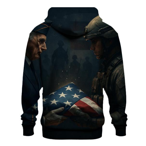 Folded Flag Between Two Generations premium hoodies